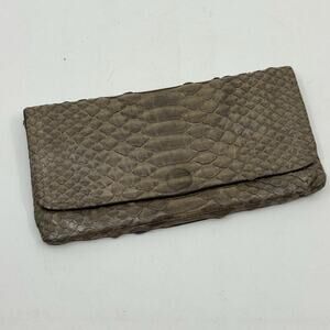 Vintage Python Snakeskin Olive Gray Wallet